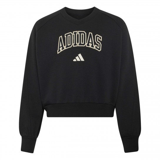 Sweat Adidas Collegiate Typography K - Preto