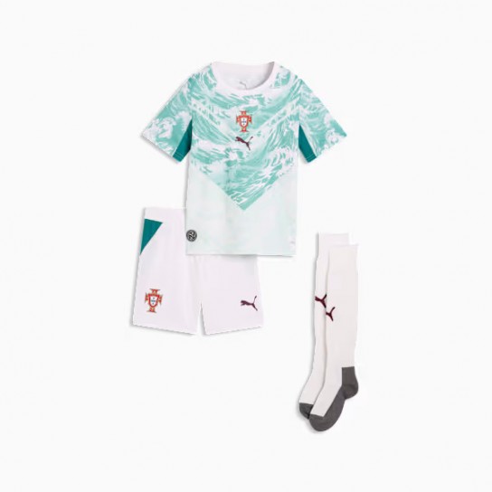 Mini Kit Puma FPF Away - Branco/Verde Lagoa