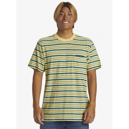 T-shirt Quiksilver Tube Stripes - Amarelo