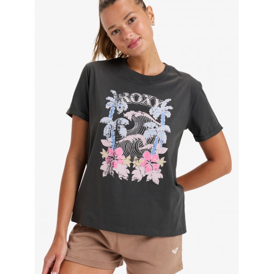 T-shirt Roxy Oceanregular Poster - Cinzento