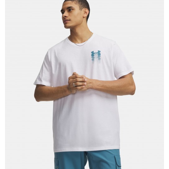 T-shirt Under Armour Blur Logo - Branco